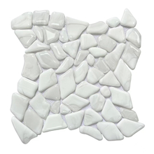 Hot Glass Glazed White Pebble Mosaic 1003254