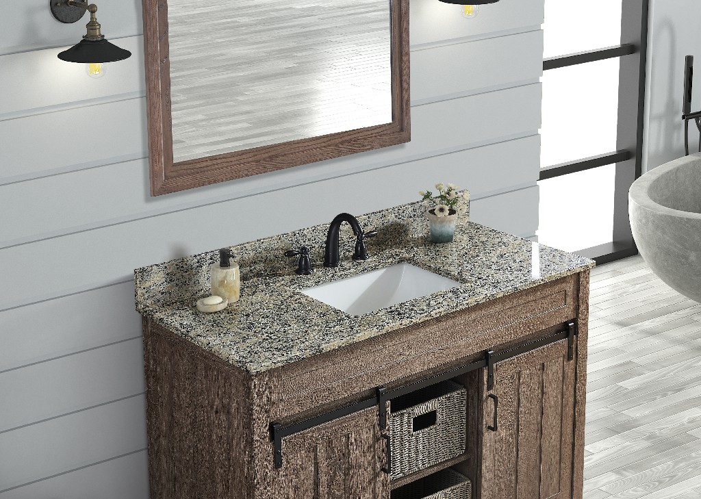 43-in Santa Cecilia Light Granite Single Sink Bathroom Vanity Top