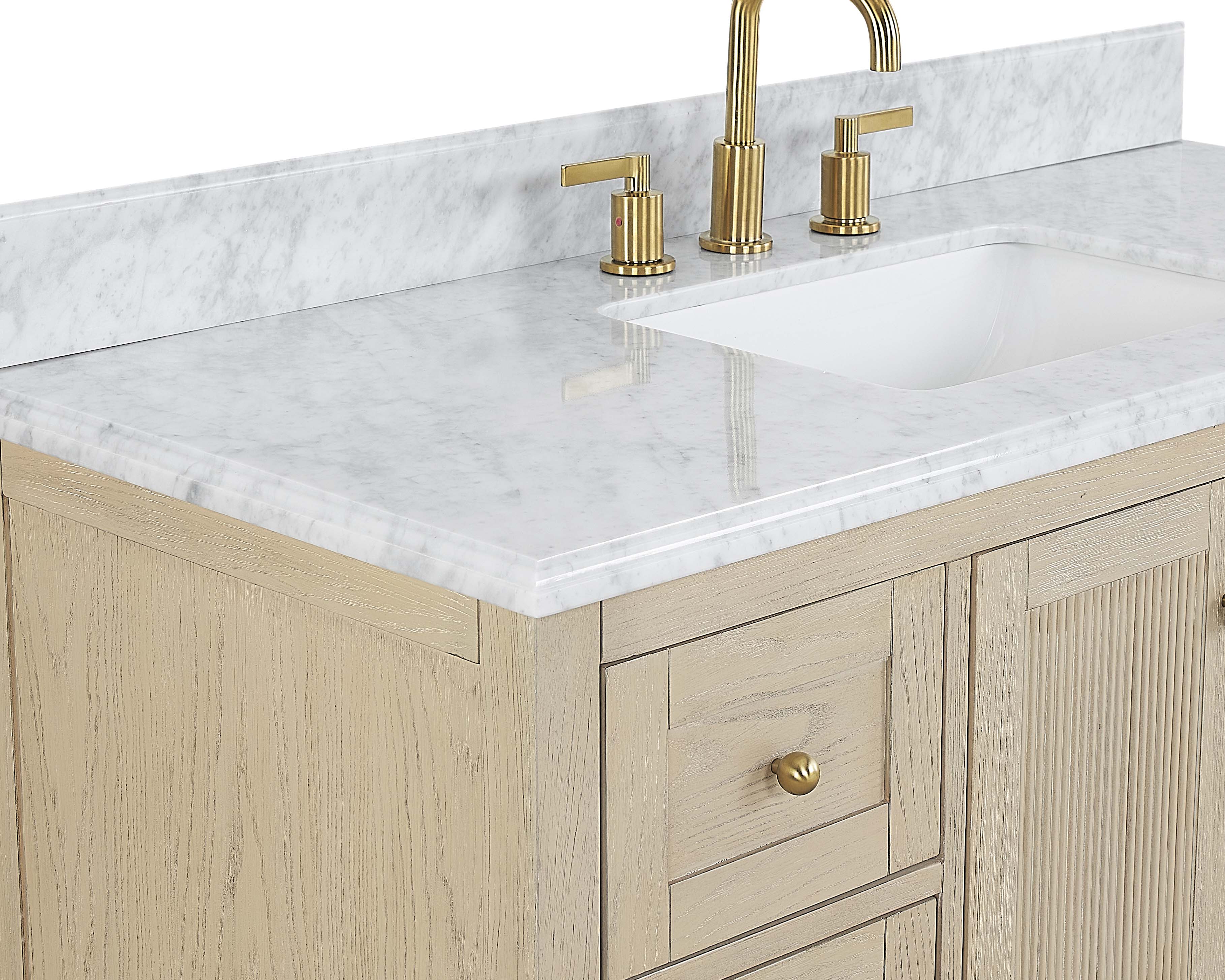 Salem 30-in Vanity Combo InNautre Wooden with Bianco Carrara Marble Top