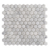 Carrara White Mosaic Honed 1" Hexagon