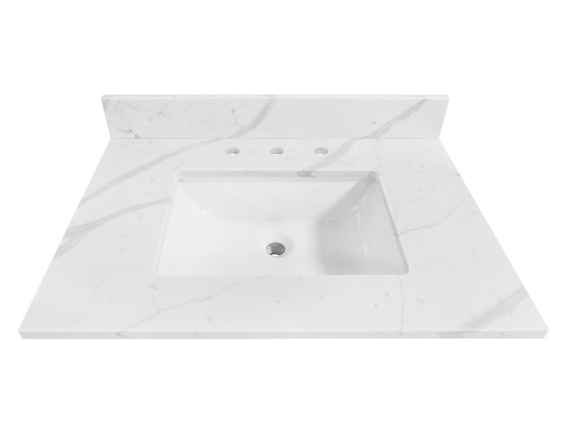 31-in Calacatta Quartz Single Sink Bathroom Vanity Top