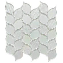 Laser Cut Irdescent Glass Mosaic with Unique Ascending Vine Leaf Design 1003173