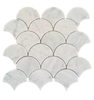 Italian Carrara Marble Mosaic Tile in Seashell Pattern Design 1003301