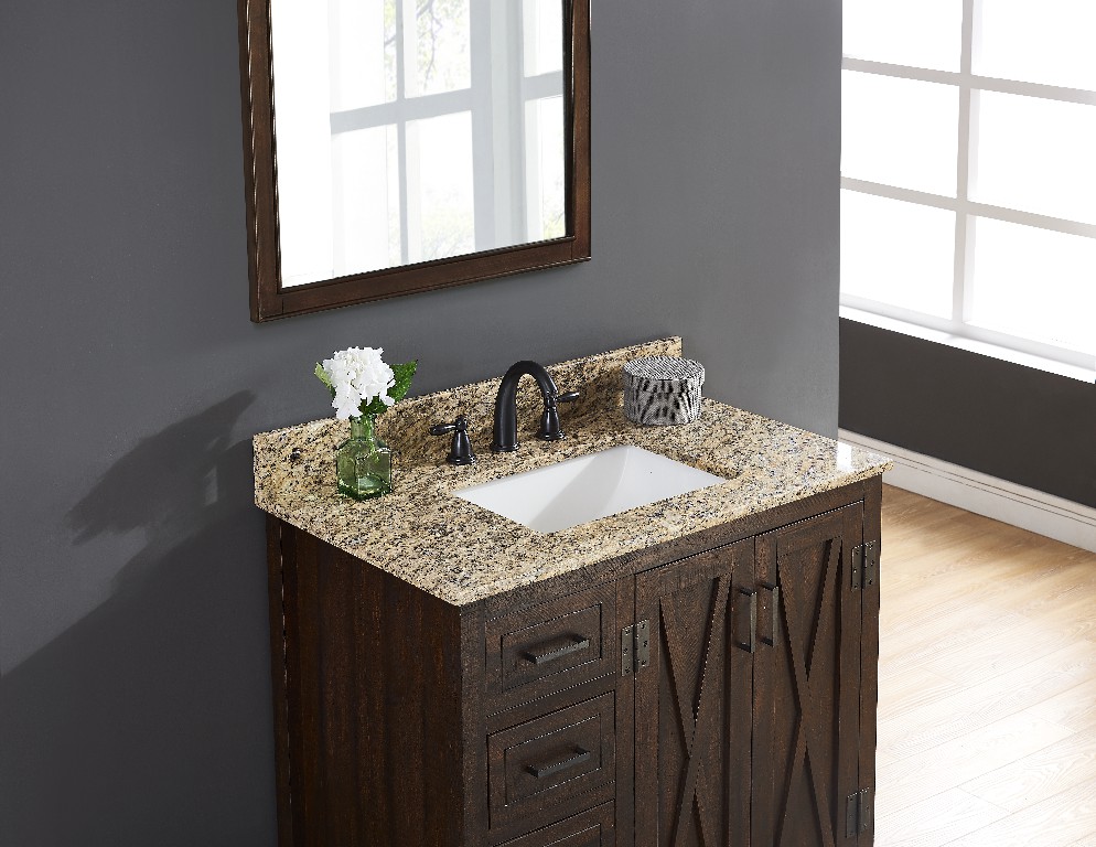 31-in Santa Cecilia Granite Single Sink Bathroom Vanity Top