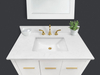 37-in Carrara White Quartz Single Sink Bathroom Vanity Top