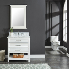 Manhattan 30-in Dove White Single Sink Bathroom Vanity with Carrara White Natural Marble Top- V1.0®