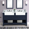 Farmington 60-in Vanity Combo in Navy Blue with Single Sink Bathroom Vanity with Engineered Stone Vanity Top- V1.0