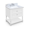 Elizabeth 30-in Vanity Combo in Dove White with 1in Thichness Authentic Italian Carrara Marble Top - V1.0
