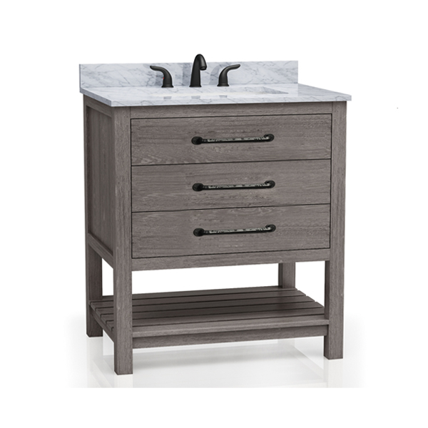 Orkney 30-in Smoke Wooden Single Sink Bathroom Vanity with Engineered Stone Vanity Top
