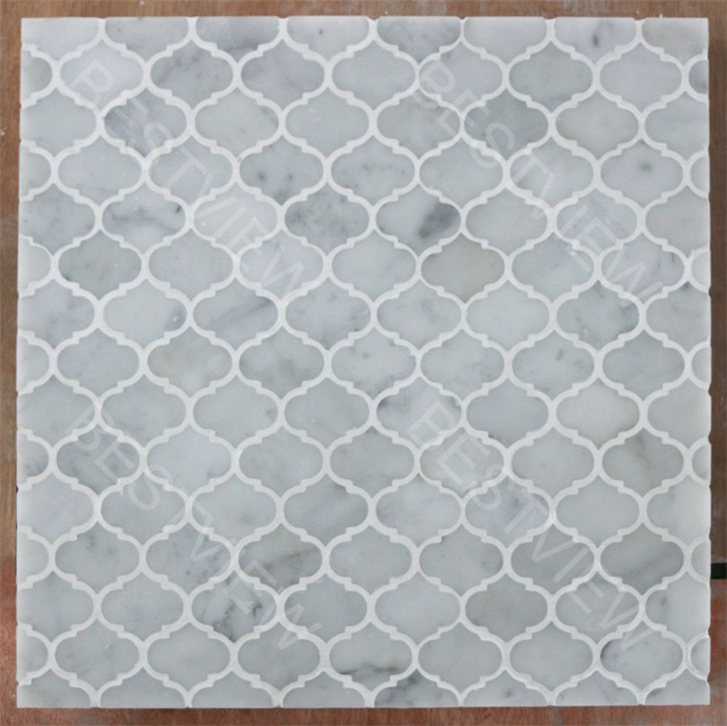 Carrara White Marble Mosaic Mini Arabesque ®