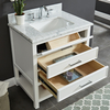 Manhattan 30-in Vanity Combo in White with 1in Thichness Authentic Italian Carrara Marble Top - PlusV2.0