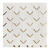 Dolomite White Marble with Gold Accents Waterjet Mosaic Arrow 