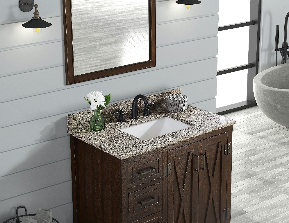 31-in Siena Quartz Single Sink Bathroom Vanity Top (Castle Rock)