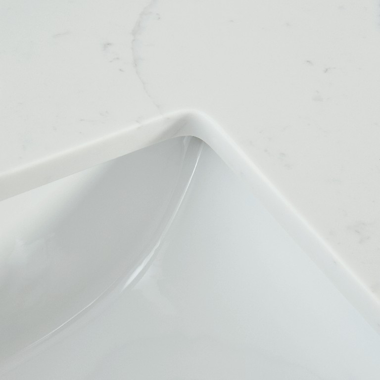49-in Statuario White Quartz Single Sink Bathroom Vanity Top (calacatta)