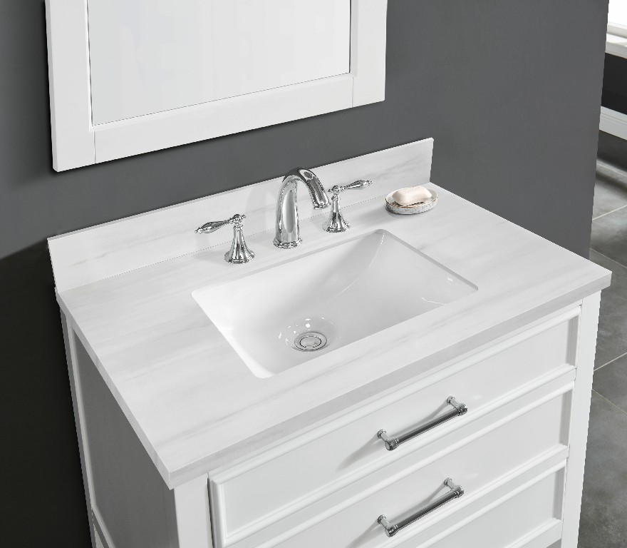 31-in Dolomiti Bianco Sintered Stone Single Sink Bathroom Vanity Top 