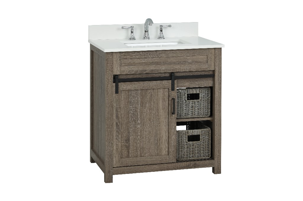 Farm Barn 30-in Bath Vanity Cabinet Only in Antique Brown
