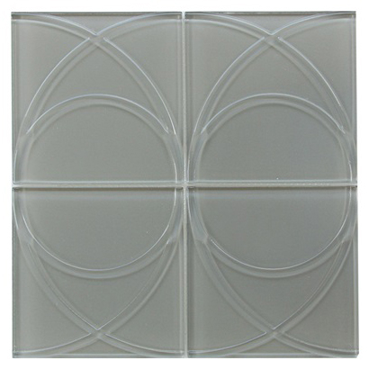  Taupe Glass Mosaic 6” Swirl Pattern