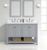 Calais 48-in Vanity Combo in Light Gray with Snow White Quartz Top 