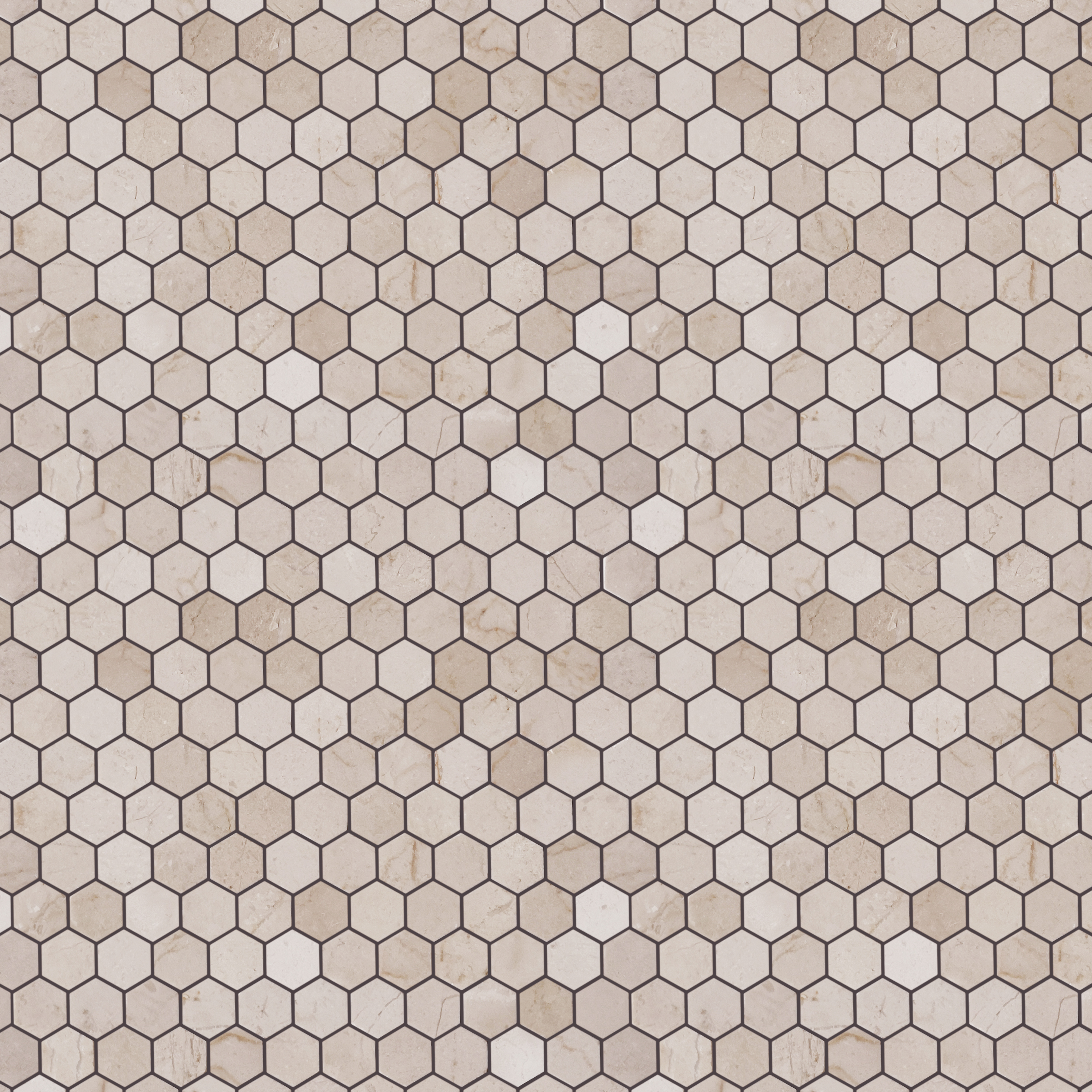 Cream Marfil Marble Mosaic Polished 1" Hexagon 