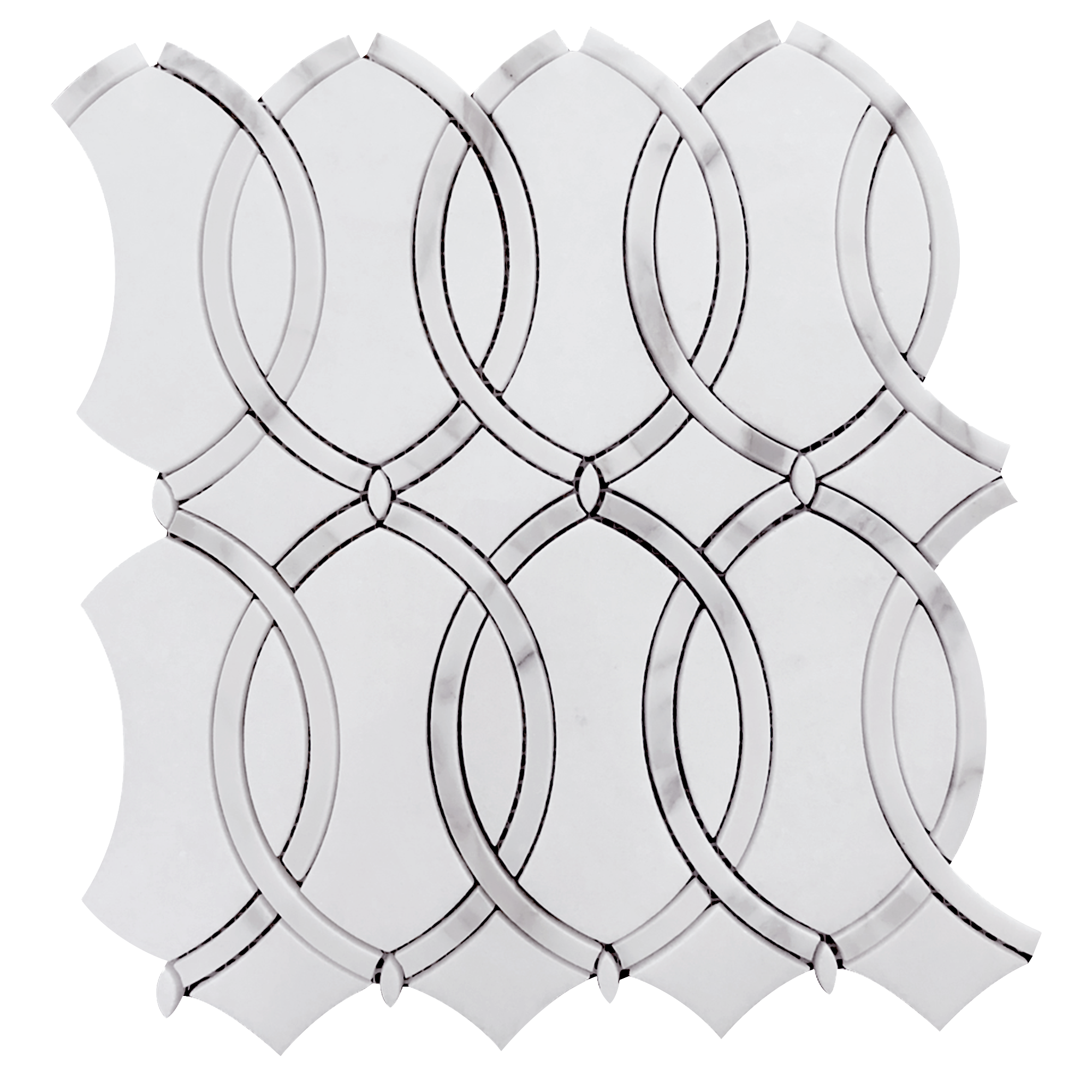 Thassos with Carrara White Waterjet Mosaic