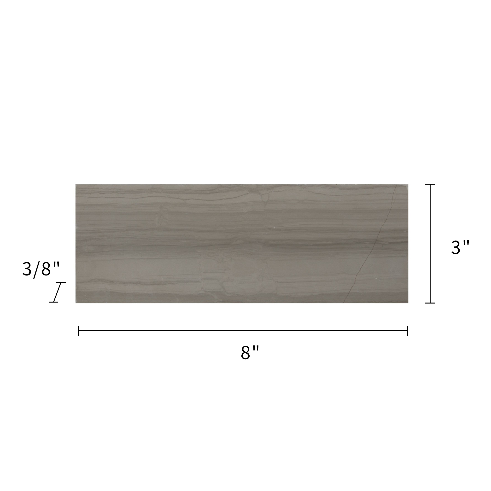 Athens Grey Marble Tile Polished 3"x8"