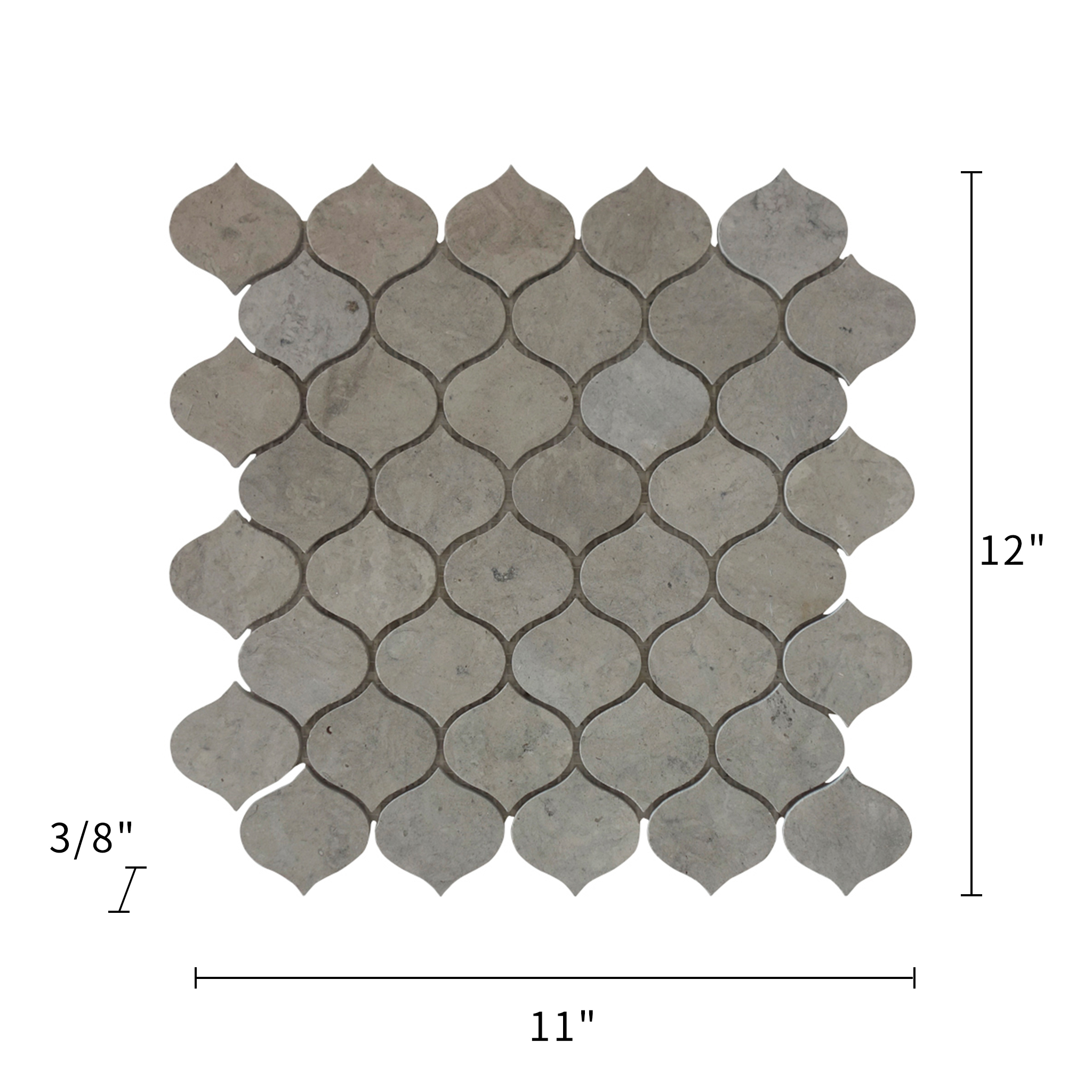 Dark Gray Marble Mosaic Droplet