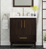 Warren 30.5 -in Vanity Combo Dark Walnut With White Quartz Top
