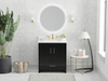 Athens 30.5 -in Vanity Combo Black With 3cm thickness Swan White Sintered Stone(Polished) Top