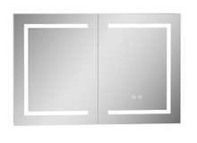 Medicine Cabinet Mirror35.43" x 23.62"-Single side 3mm copper free mirror, 2 white doors