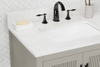 Beckville 60-in Vanity Combo Natural Wooden with White Quartz Top 