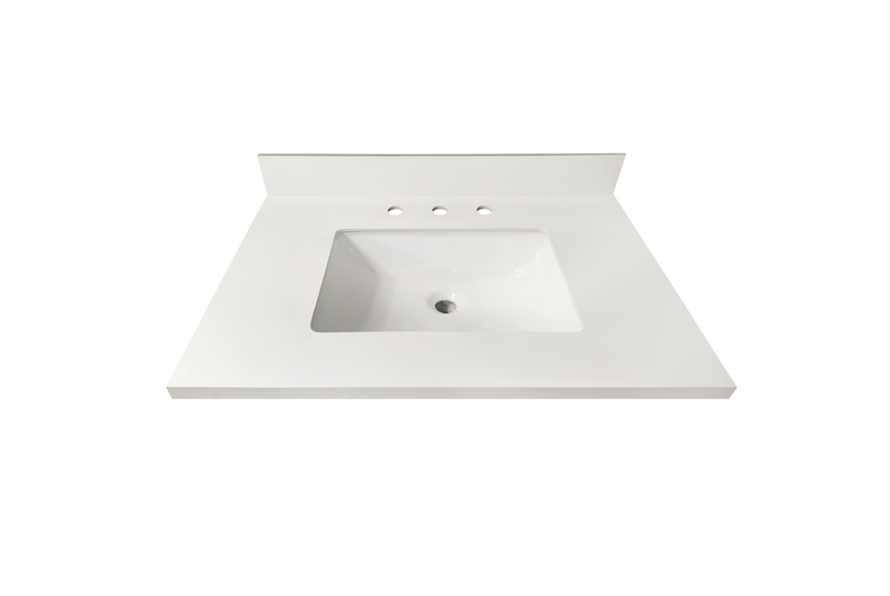 31-in Swan White Sintered Stone Single Sink Bathroom Vanity Top 