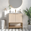 Moyers 30-in Vanity Combo Light Wooden with white Porcelain Top