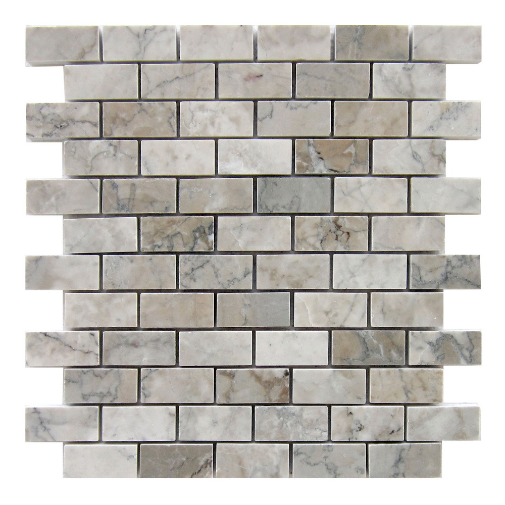 Gray Cloud Marble Mosaic Polished 1"×2" Polished