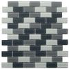 White & Grays Glass Mosaic 1”x2” 