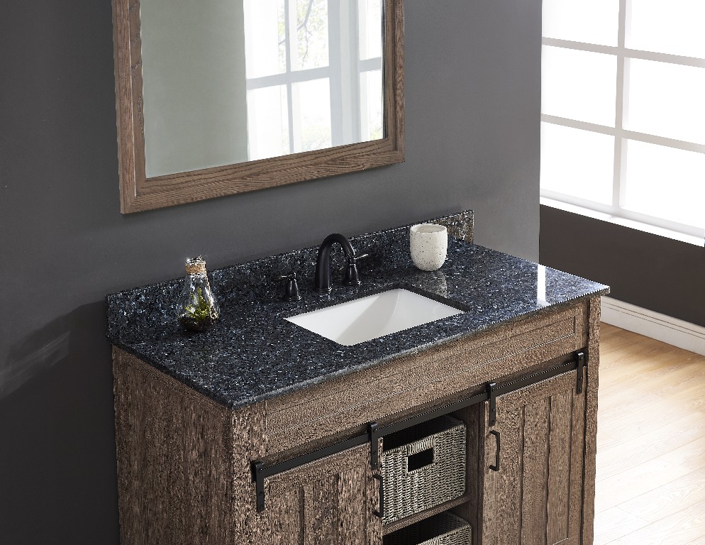43-in Blue Pearl Granite Single Sink Bathroom Vanity Top