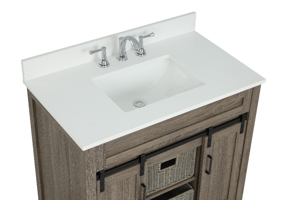 25-in Pure White Quartz Single Sink Bathroom Vanity Top ( Snow White)