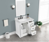 Rhoda 36-in Vanity in White with 1in Thichness Authentic Italian Carrara Marble Top