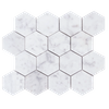  Carrara White Mosaic Polished 3" Hexagon