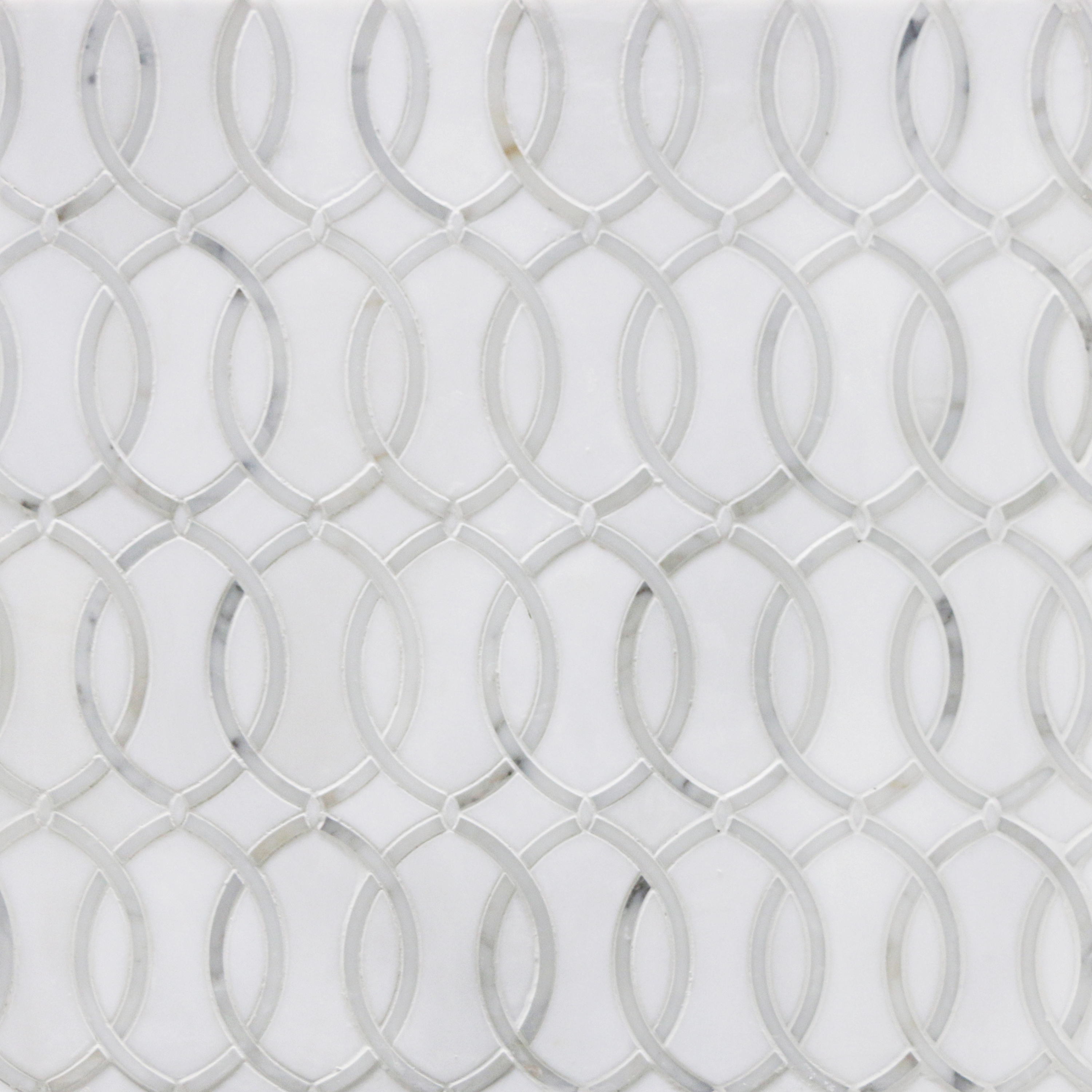 Thassos with Carrara White Waterjet Mosaic