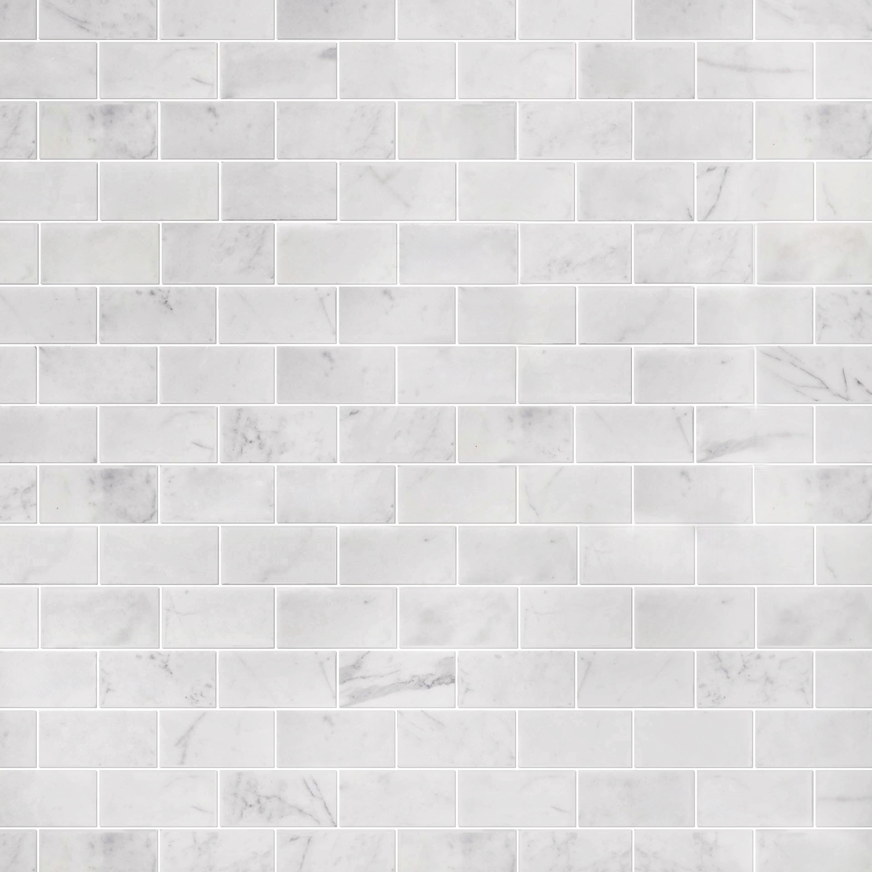 Calacatta White Marble Mosaic Polished 2"×4" Brick