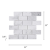 Oriental White Mosaic Polished 2"×4 " Bevel Brick Pattern 