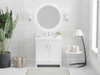Athens 30.5 -in Vanity Combo White With 3cm thickness Swan White Sintered Stone(Polished) Top