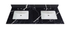 61-in Mersey Black Quartz Double Sink Bathroom Vanity Top
