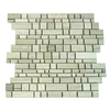 Wooden White Marble Mosaic Honed Multi-Square Honed