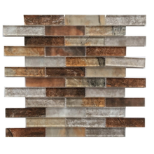 Grey Umber - Textured Mixed Color Glass Mosaic 