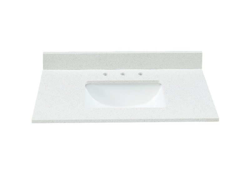 37-in Meridian White Engineered Marble Single Sink Bathroom Vanity Top ( Meridian White)