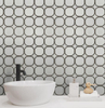 Thassos White & Athens Gray Waterjet Mosaic Patterned 