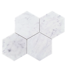  Carrara White Mosaic Honed 6" Hexagon