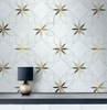 DOLOMITE MARBLE WITH BRASS WATERJET MOSAIC 000750