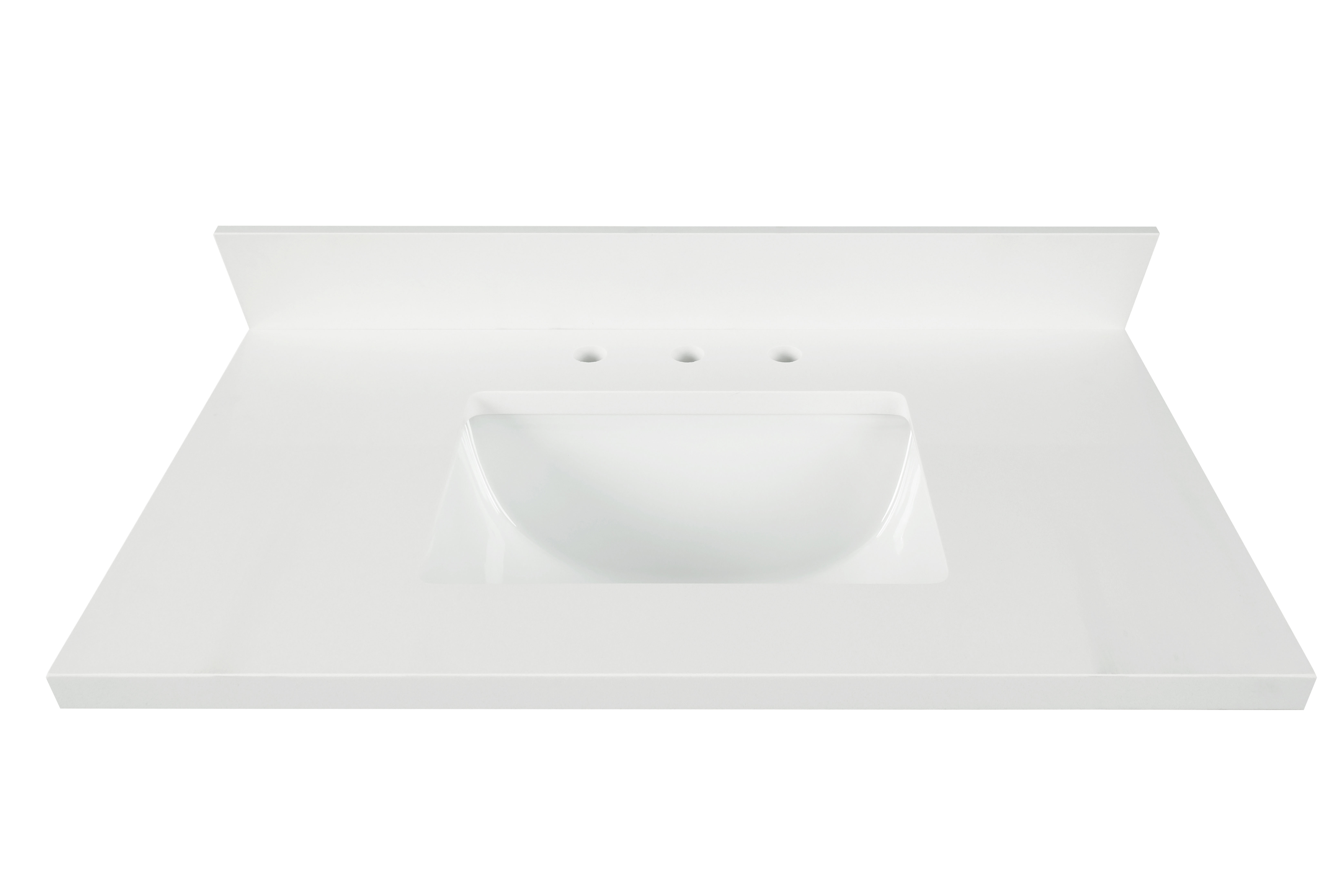 37-in Pure White Quartz Single Sink Bathroom Vanity Top ( Snow White)
